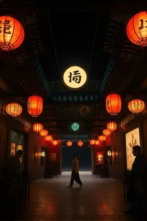 黑料吃瓜网本周主推剧集封面，竖版海报以深蓝夜色为底、灯影层层递进