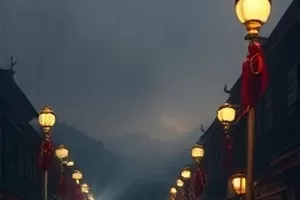 《雾港十三号》剧集封面,码头集装箱与雾中灯影交错
